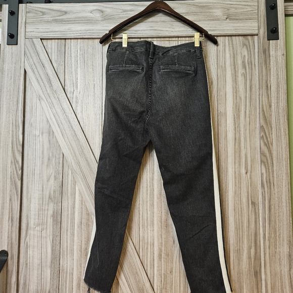 MOTHER Insider Striped Crop Step-Hem Fray Jeans in Guilty Racer - Picture 11 of 13